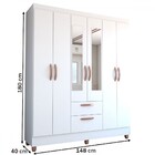 Guarda-roupa Solteiro Virtuoso 6 Portas 2 Gavetas Com Espelho
