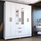 Guarda-roupa Solteiro Virtuoso 6 Portas 2 Gavetas Com Espelho