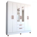 Guarda-roupa Solteiro Virtuoso 6 Portas 2 Gavetas Com Espelho