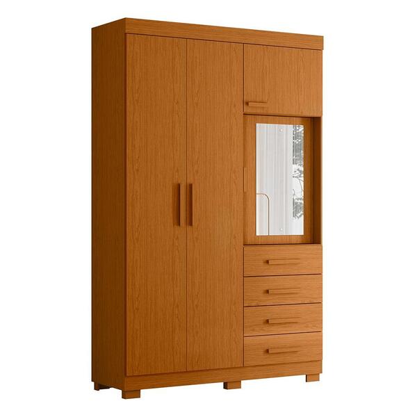 Guarda Roupa Solteiro Virtus 4 Portas E 4 Gavetas - Móveis Al