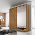 Guarda Roupa Solteiro Virtus Com Espelho Mdf 3 Gavetas Novo H