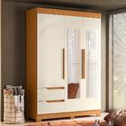 Guarda Roupa Solteiro Vivacce 3 Portas E 2 Gavetas Com Espelh