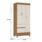 Guarda Roupa Solteiro Wind 3 Portas 2 Gavetas Amendola Off Wh