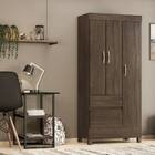 Guarda Roupa Solteiro Wind 3 Portas 2 Gavetas Ébano Tana Decor
