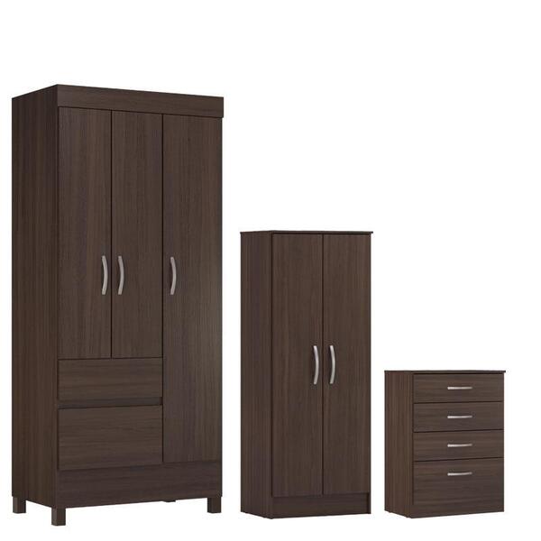 Guarda Roupa Solteiro Wind Com Multiuso Viena Com Comôda Astr