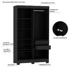 Guarda-roupa Solteiro York 4 Pt 2 Gv Preto