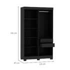 Guarda-roupa Solteiro York 4 Pt 2 Gv Preto