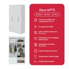 Guarda-roupa Solteiro Zeus 4 Portas 2 Gavetas Branco