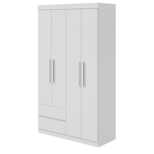 Guarda-roupa Solteiro Zeus 4 Portas 2 Gavetas Branco