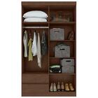 Guarda-roupa Solteiro Zeus 4 Portas 2 Gavetas Imbuia Clean