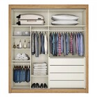 Guarda-roupa Solteiro Zurique 2 Portas 4 Gavetas Amêndoa/off