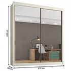 Guarda-roupa Solteiro Zurique 2 Portas 4 Gavetas Espelhado Of