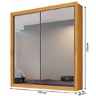 Guarda-roupa Solteiro Zurique 2 Portas 4 Gavetas Espelhado Pe