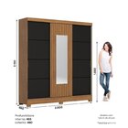 Guarda Roupa Spazio 3 Portas Deslizantes Com Aplique Ripado 2