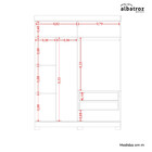 Guarda Roupa Spin Carvalho Grife/preto/branco Flex