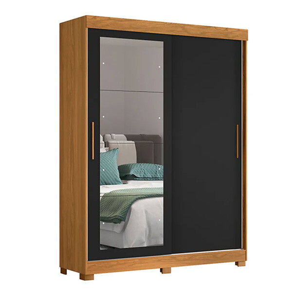 Guarda Roupa Spin Com 2 Portas E 2 Gavetas Com Espelho Em Pre