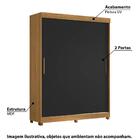 Guarda-roupa Spin Flex Com 2 Portas Carvalho, Branco E Preto