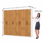 Guarda-roupa Stanley 8 Portas 4 gavetas Branco/cinamomo