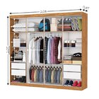 Guarda-roupa Stanley 8 Portas 4 gavetas Cinamomo/branco