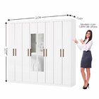 Guarda-roupa Stanley 8 Portas 4 gavetas Com Espelho Branco