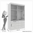 Guarda Roupa Star 2 Portas 6 Gavetas Sallêto Cinamono Off Whi