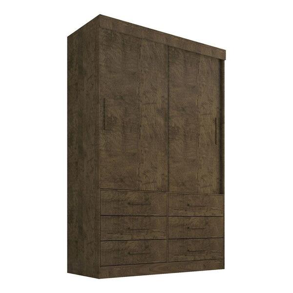 Guarda Roupa Star 2 Portas 6 Gavetas Sallêto Ipê