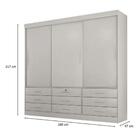 Guarda Roupa Star 3 Portas 9 Gavetas Sallêto Cinamono Off Whi