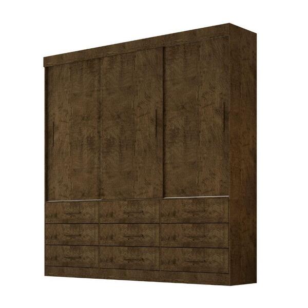 Guarda Roupa Star 3 Portas 9 Gavetas Sallêto Ipê