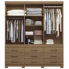 Guarda-roupa Star 6 Portas 9 Gavetas Com Pés Jatoba