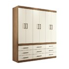 Guarda-roupa Star 6 Portas 9 Gavetas Jatobá/areia