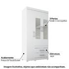 Guarda Roupa Star Com 3 Portas/pés E Espelho - Branco