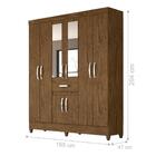 Guarda Roupa Steven Castanho Wood Com Espelho