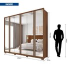 Guarda Roupa Suburban 6 Portas 4 Gavetas Com Espelho E Pés Su