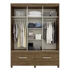 Guarda Roupa Suecia 3 Portas Deslizantes 2 Gavetas Castanho W