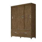 Guarda Roupa Suecia 3 Portas Deslizantes 2 Gavetas Castanho W