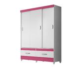 Guarda Roupa Suecia 3 Portas Deslizantes Com Espelho 2 Gaveta