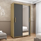 Guarda Roupa Suécia Com Espelho Cinamomo/grafite - Rv Móveis