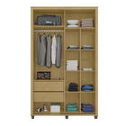 Guarda Roupa Suécia Com Espelho Cinamomo/grafite - Rv Móveis