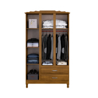 Guarda Roupa Suíça 3 Portas Clássica Imbuia Brilho Móveis Mpo