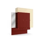 Guarda Roupa Suspenso 05 Portas 02 Gavetas Po700 Pine/marsala