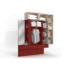 Guarda Roupa Suspenso 05 Portas 02 Gavetas Po700 Pine/marsala