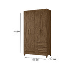 Guarda Roupa Suzy 4 Portas Castanho Wood Tana Decor