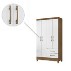Guarda Roupa Suzy 4 Portas Naturale Branco Bnn Decor