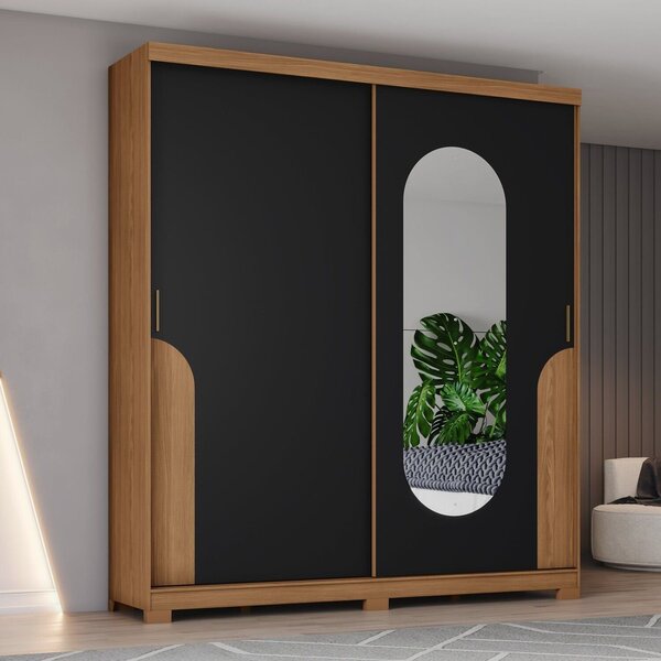 Guarda-roupa Talles 2 Portas Deslizantes 3 Gavetas Detalhes E