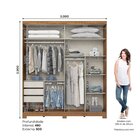 Guarda-roupa Talles 2 Portas Deslizantes 3 Gavetas Detalhes E