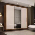 Guarda Roupa Toque Com Espelhos Porta Central E Pés 3 Portas