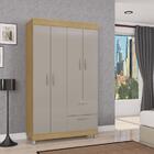 Guarda Roupa Toquio 4 Portas 2 Gavetas Damasco / Off White -