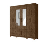 Guarda Roupa Touro 8 Portas Castanho Wood Bnn Decor