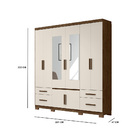 Guarda Roupa Touro 8 Portas Castanho Wood Off White Tana Decor