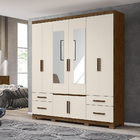 Guarda Roupa Touro 8 Portas Castanho Wood Off White Tana Decor